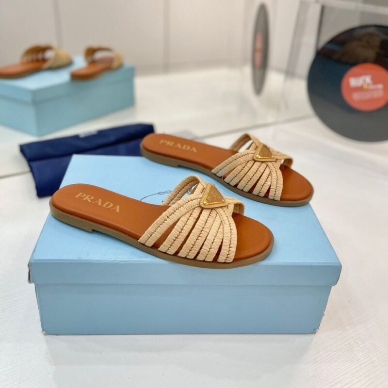Alternative view of Prada Crochet Slides Cognac Brown 1XX807 2ACS F0P9G F 010