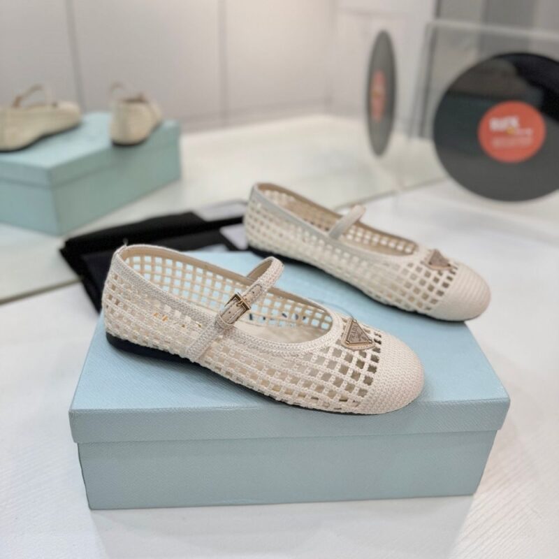 Alternative view of Prada Crochet Ballerinas White 1F364O 2F46 F0304 F 005