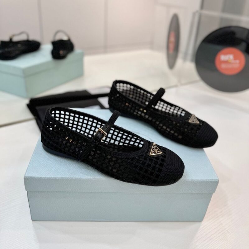Alternative view of Prada Crochet Ballerinas Black 1F364O 2F46 F0002 F 005