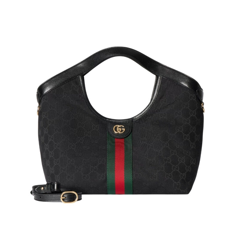 Gucci Giglio Small Tote Bag GG Canvas Black 25Cm 860845 FAFWA 1053