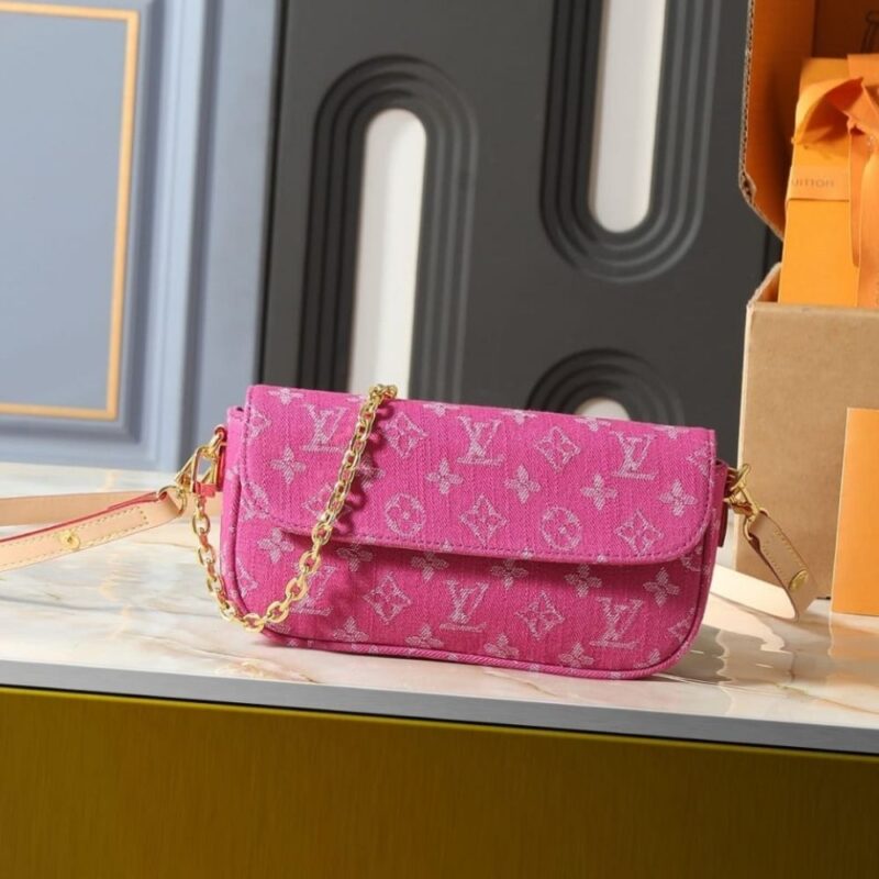 Alternative view of Louis Vuitton Wallet On Chain Ivy Monogram Denim Fuchsia 23Cm