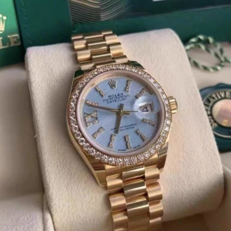 Alternative view of Rolex Lady Datejust 31 Oyster Blue Dial Gold 31mm 279138RBR 0008