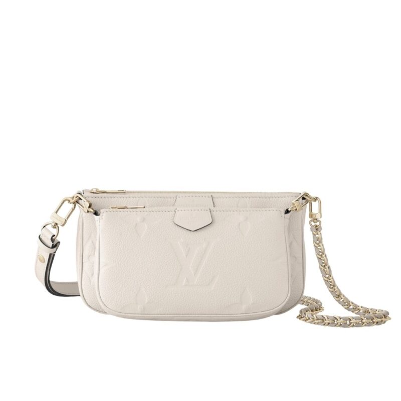 Louis Vuitton Multi Pochette Accessoires Monogram Empreinte Cream 25Cm