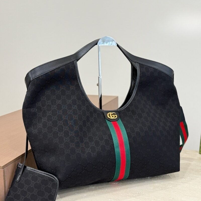 Alternative view of Gucci Giglio Large Tote Bag GG Canvas Black 60Cm 853971 FAFWA 1053