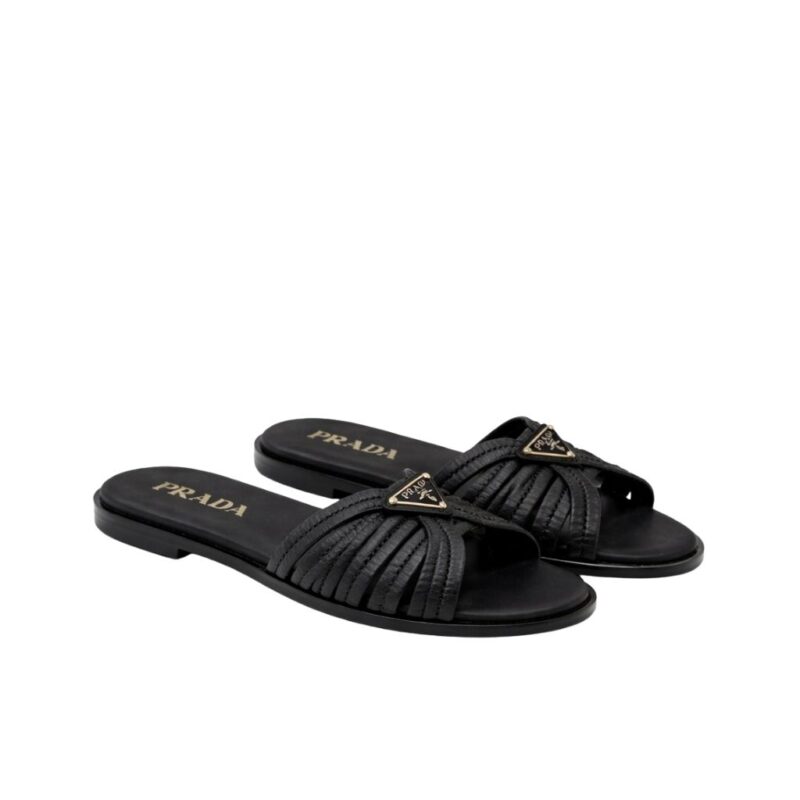 Prada Crochet Slides Black