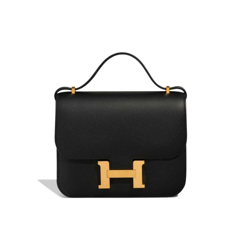 Hermes Mini Constance 18 Black Gold Hardware 18Cm