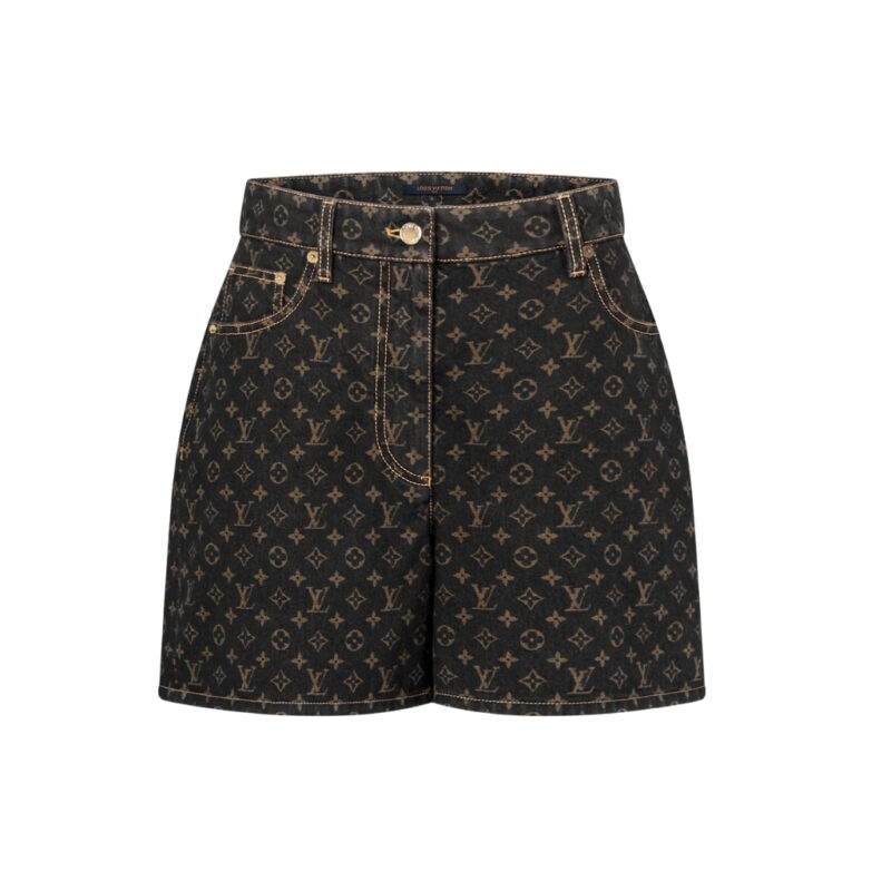 Louis Vuitton Monogram Denim Shorts Brown 1AK1CB