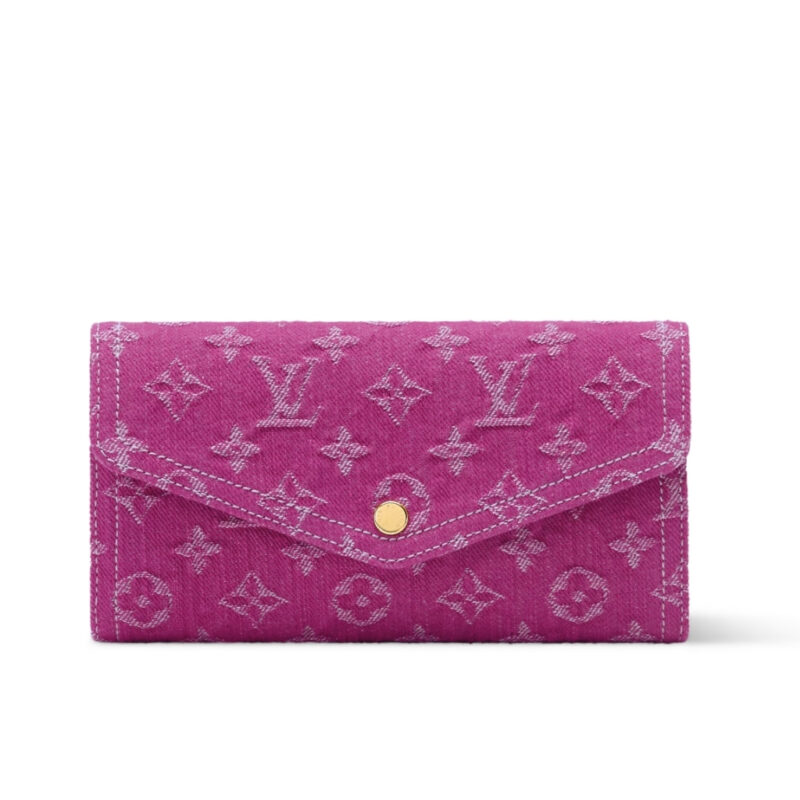 Louis Vuitton Sarah Wallet Fuchsia Denim 19cm M28280