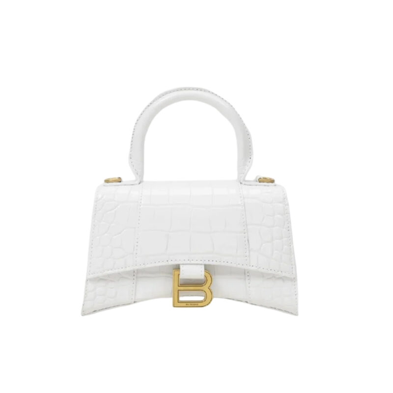 Balenciaga Hourglass Small Top Handle Bag White 19cm 5928331LRGM9016