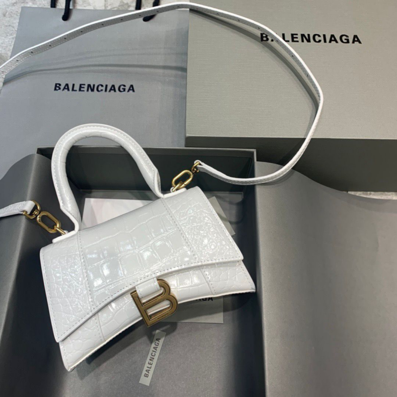 Alternative view of Balenciaga Hourglass Small Top Handle Bag White 19cm 5928331LRGM9016