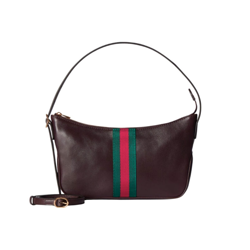 Gucci Lunetta Small Smooth Leather Crossbody Bag Dark Brown 22cm ‎863406 AAGF8 2049