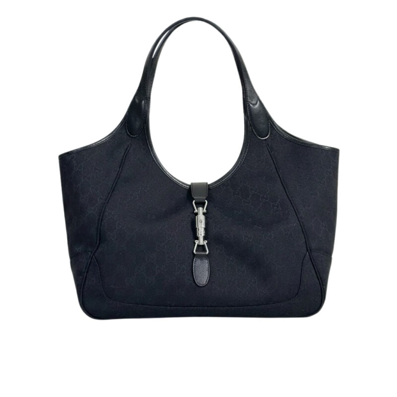 Gucci Jackie 1961 Large GG Canvas Tote Bag Black 35cm