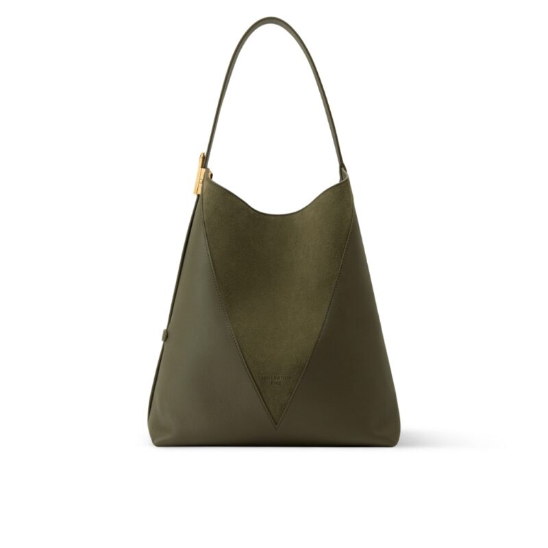 Louis Vuitton Low Key Hobo MM Grained And Suede Hobo Bag Dark Fango 31cm M29144
