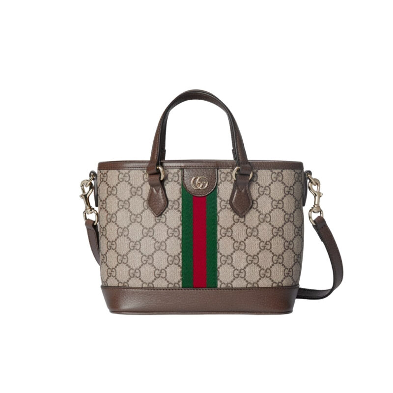 Gucci Ophidia Small GG Monogram Tote Bag Beige And Brown 22Cm 836848 FAE0J 9867