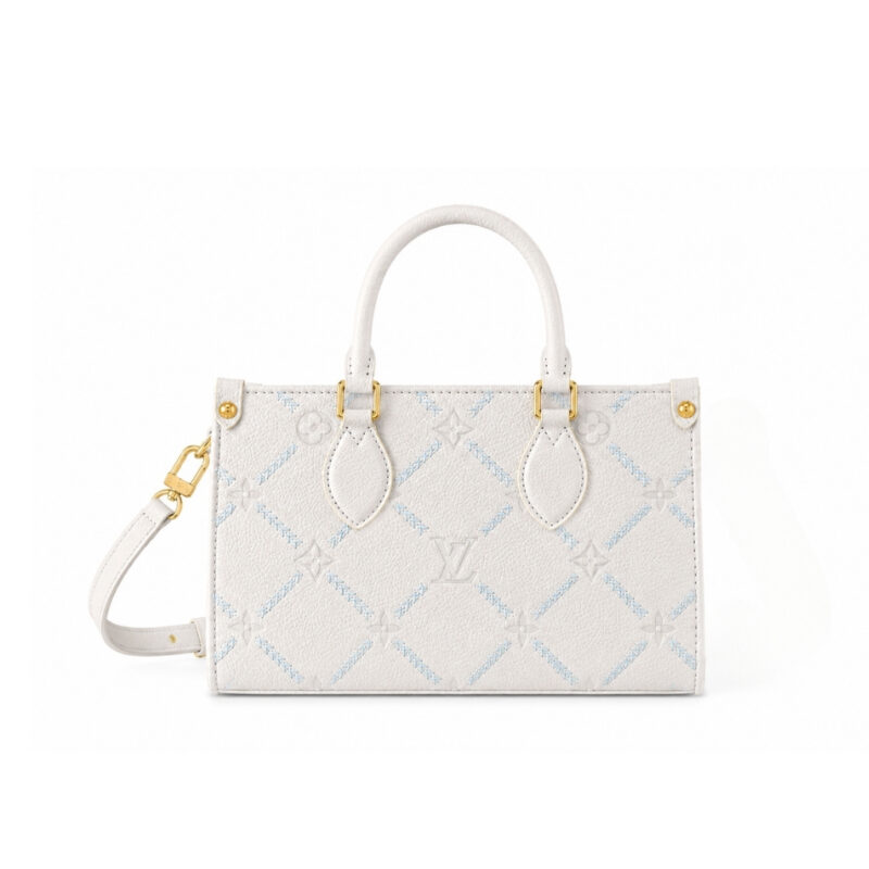 Louis Vuitton Onthego East West Monogram Empreint Couturee Handbag Ivory 25cm M29487
