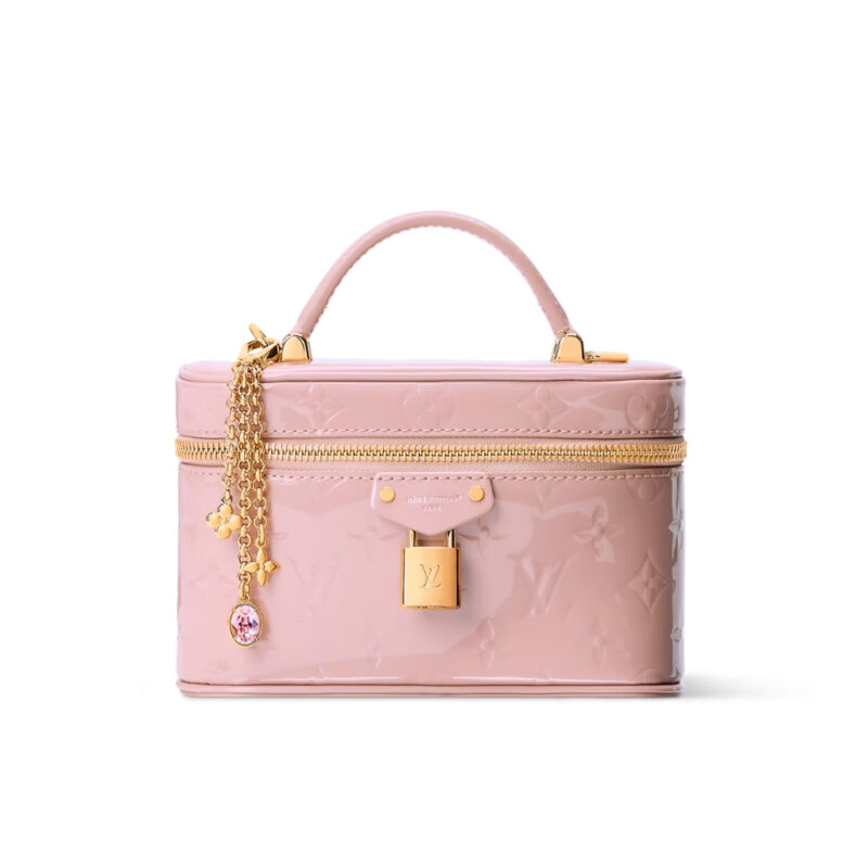 Louis Vuitton Vanity Chain Pouch Monogram Empreint Handbag Light Pink 19cm