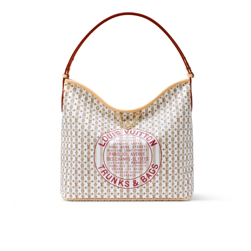 Louis Vuitton Lineup MM Monogram Canvas Hobo Bag LV Stamp Nude Rose 34cm M29141